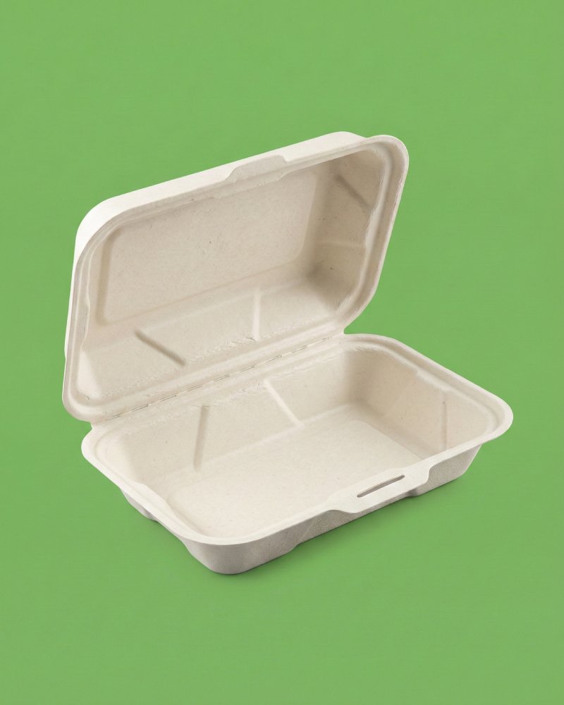 Bagasse Sandwich Hinged Clamshell - Eco-Friendly Sandwich Box