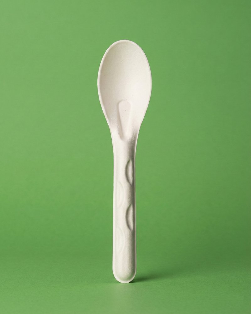 8 Inch Bagasse Serving Spoon - Eco-Friendly Compostable Spoon