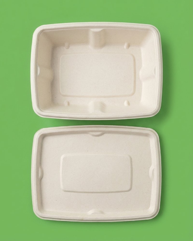 Jumbo 1200ml Bagasse Takeaway Box - Eco-Friendly Food Container