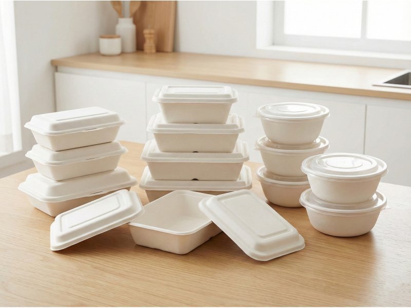 Bagasse Takeaway Boxes - Food Delivery Containers Eco-Friendly