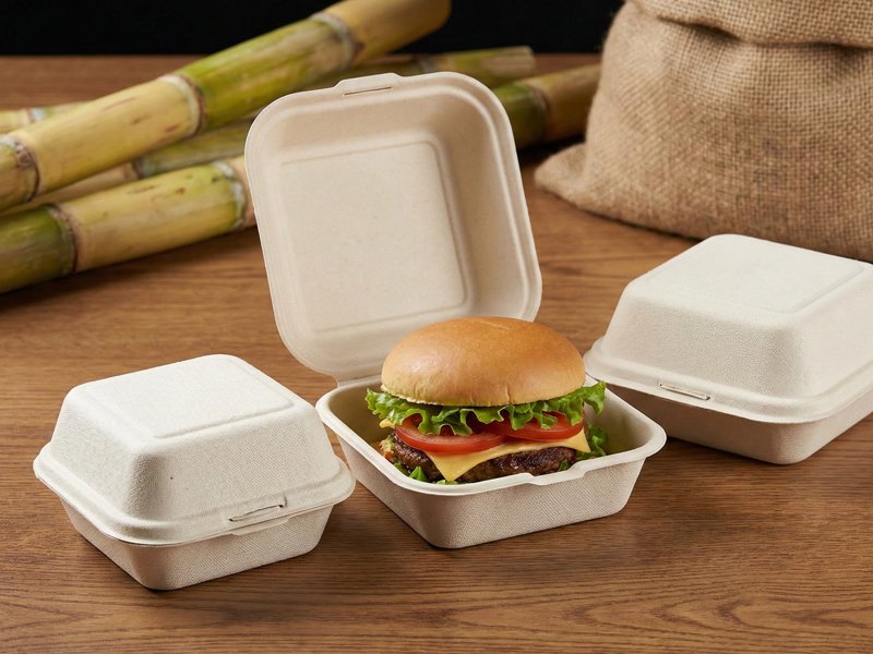 Bagasse burger boxes