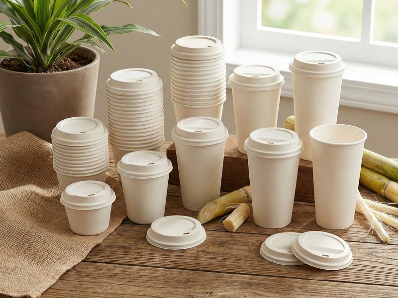Bagasse cups and lids