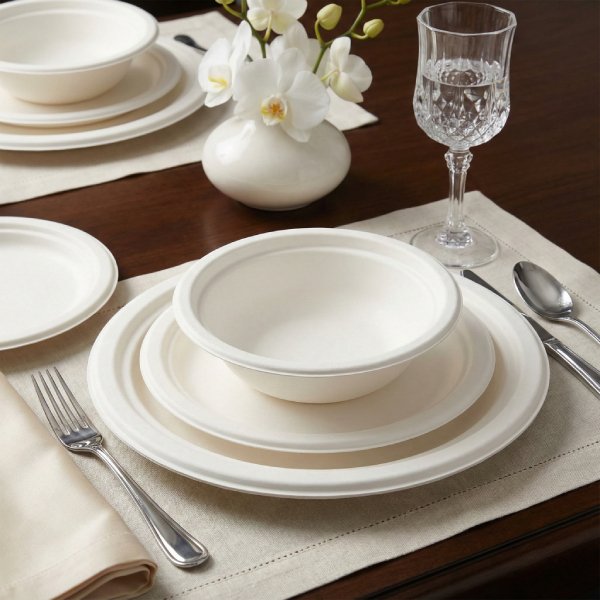 Premium Luxury Bagasse Tableware - Eco-Friendly High-End Packaging